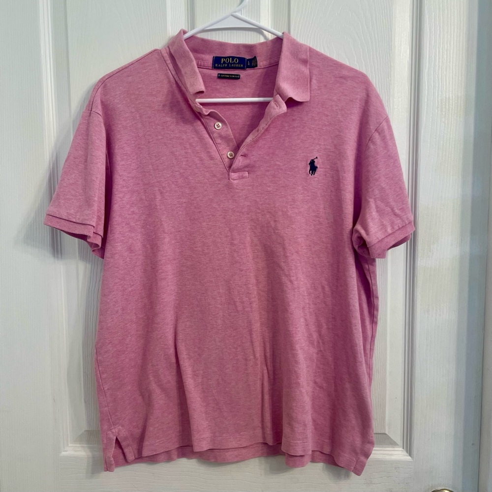 Polo by Ralph Lauren Men's Pink Polo Shirt Slim Fit Large - Picture 1 of 4